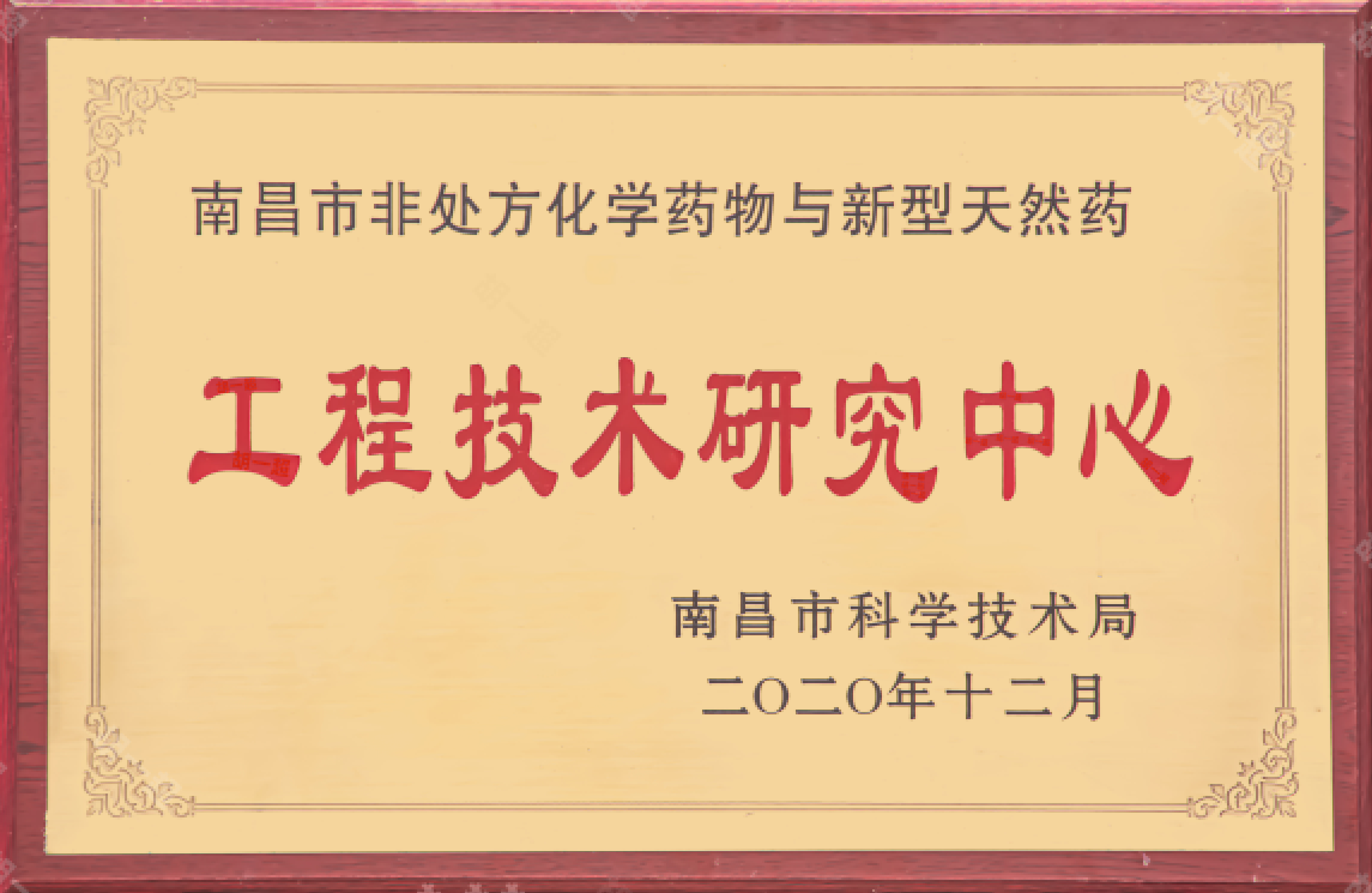 【資質(zhì)榮譽】南昌市非處方化學(xué)藥物與新型天然藥 工程技術(shù)研究中心